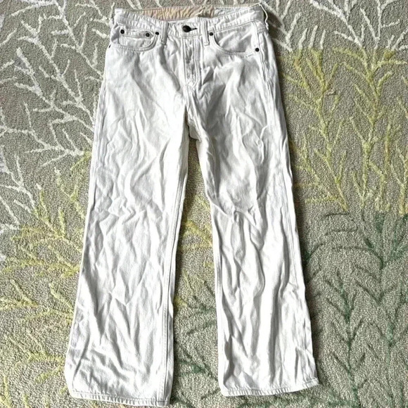 Rag’n’Bone off white Maya high-rise cropped flare organic cotton jeans 28